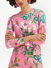OSCAR DE LA RENTA - floral-print buttoned cardigan