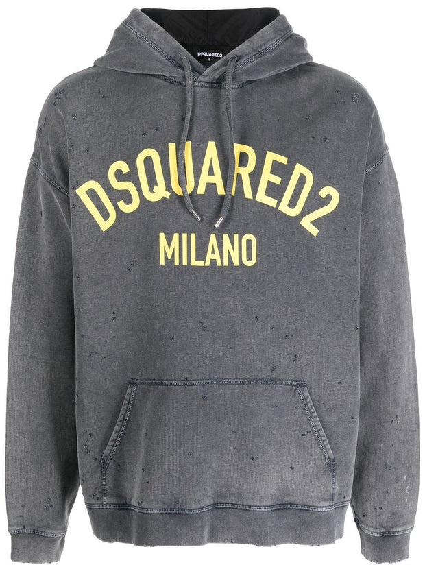 DSQUARED2 - logo-print pullover hoodie