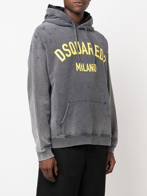 DSQUARED2 - logo-print pullover hoodie