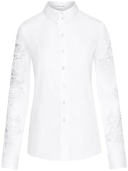 OSCAR DE LA RENTA - guipure-lace long-sleeve shirt