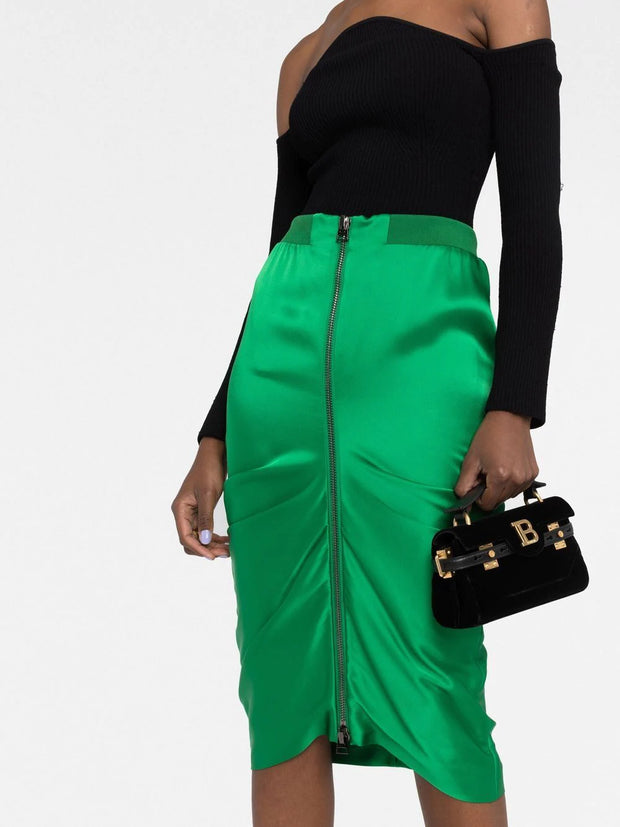 TOM FORD - zip-up draped pencil skirt