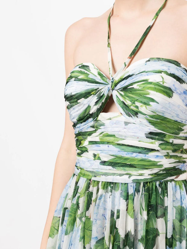 OSCAR DE LA RENTA - floral-print ruched silk dress