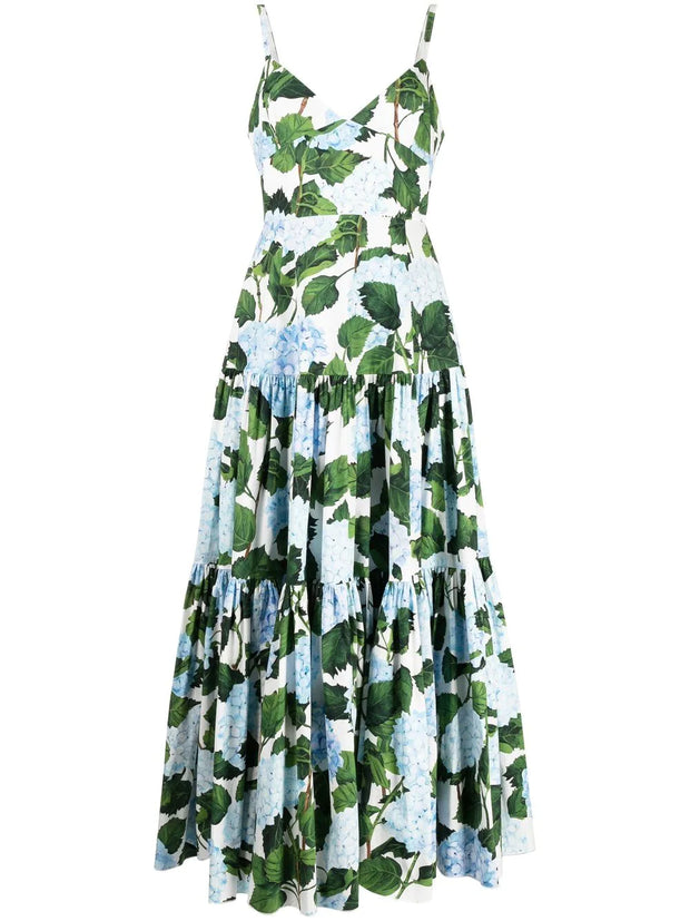 OSCAR DE LA RENTA - floral-print tiered maxi dress
