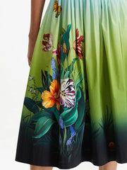 OSCAR DE LA RENTA - floral-print sleeveless midi dress