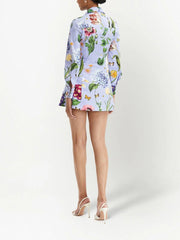 OSCAR DE LA RENTA - floral-print shirt dress