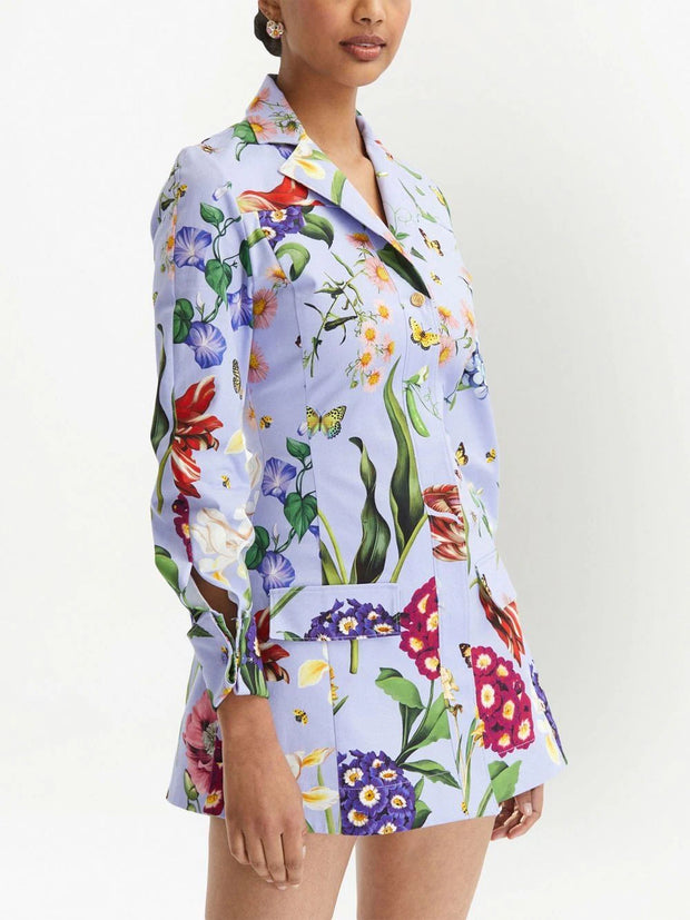 OSCAR DE LA RENTA - floral-print shirt dress