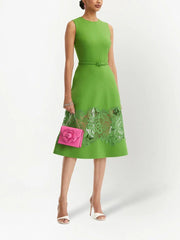 OSCAR DE LA RENTA - floral-lace detail sleeveless dress