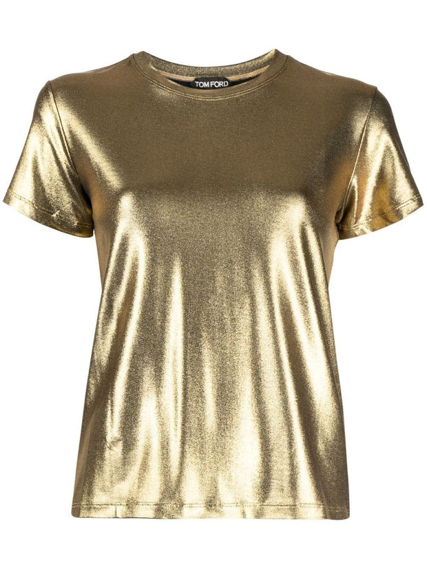TOM FORD - gold-metallic-coated t-shirt