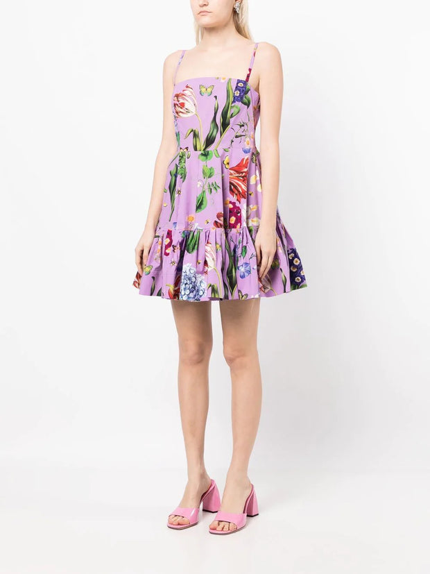 OSCAR DE LA RENTA - floral cotton mini dress