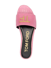 TOM FORD - logo-plaque crocodile-effect sandals