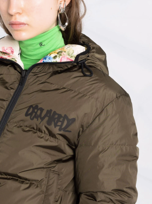 DSQUARED2 - reversible logo-graffiti floral-print padded jacket