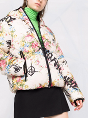 DSQUARED2 - reversible logo-graffiti floral-print padded jacket