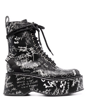 DSQUARED2 - graphic-print lace-up boots