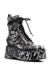 DSQUARED2 - graphic-print lace-up boots