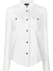 TOM FORD - logo embossed button down shirt