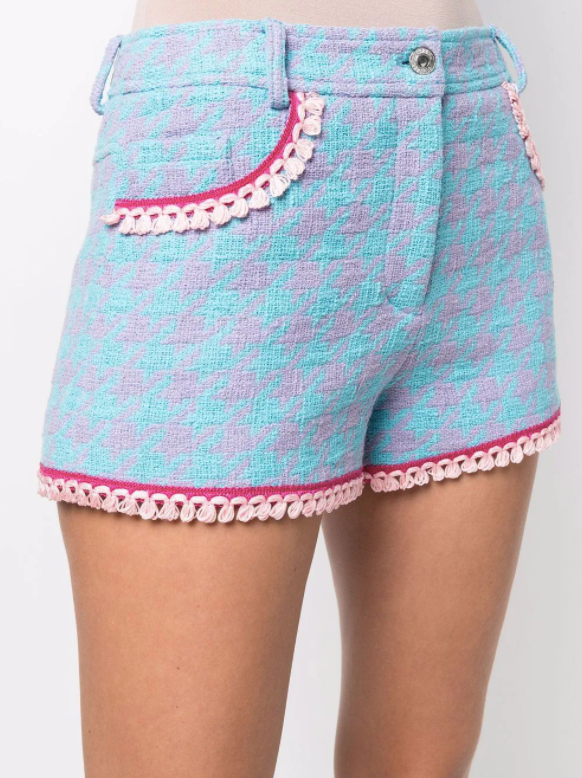 MOSCHINO - houndstooth-tweed mini shorts