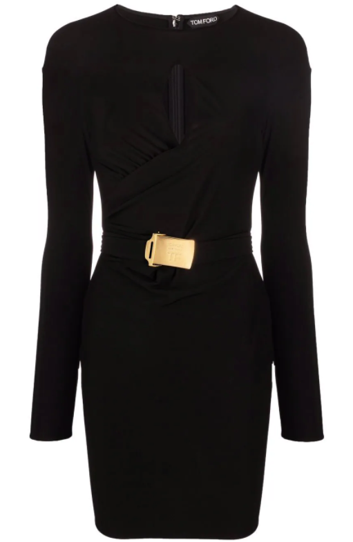 TOM FORD - long-sleeve belted dress