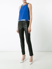 MOSCHINO - mirror embroidered top