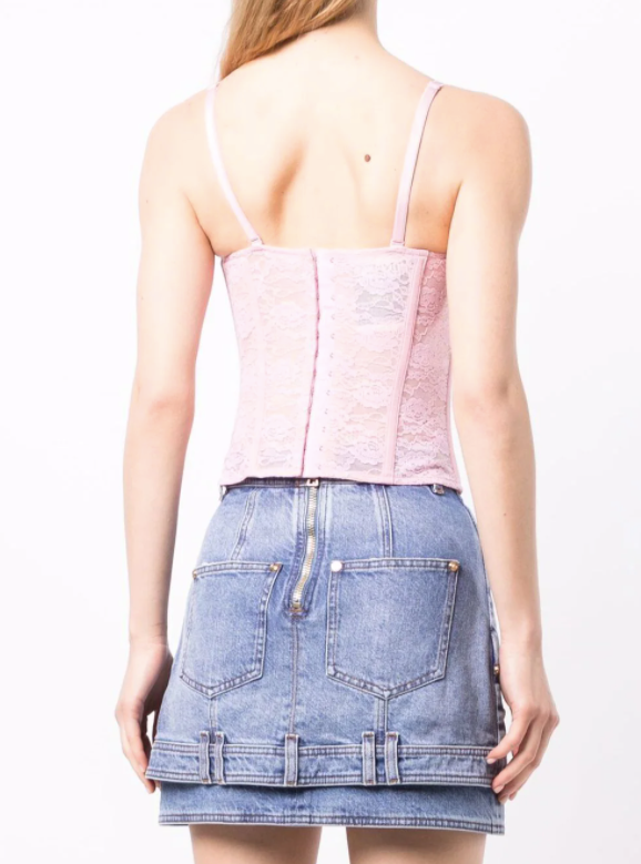 MOSCHINO - floral-lace corset top
