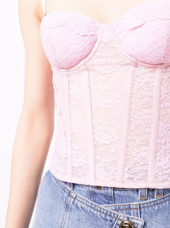 MOSCHINO - floral-lace corset top
