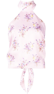 LoveShackFancy - floral-print halterneck blouse