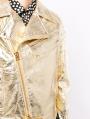TOM FORD - metallic zip-up biker jacket